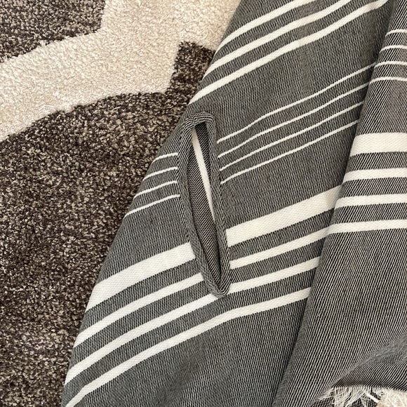 NWT JCrew Scarf Shawl Grey Stripe - Picture 3 of 6